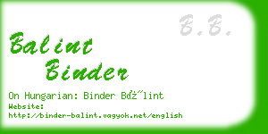 balint binder business card